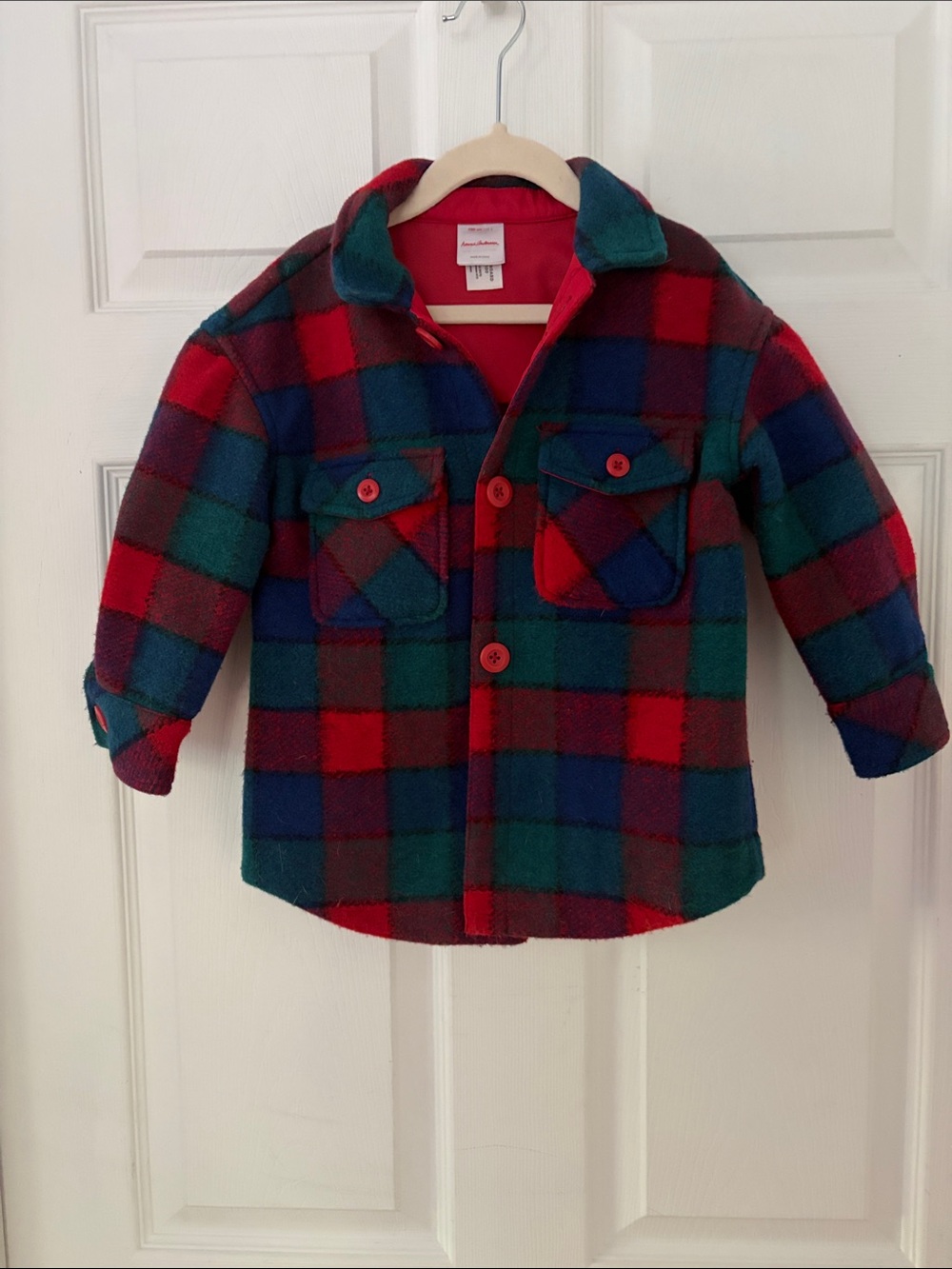 Hanna Andersson Faux Wool Felt Plaid Jacket - Picture 2 of 5
